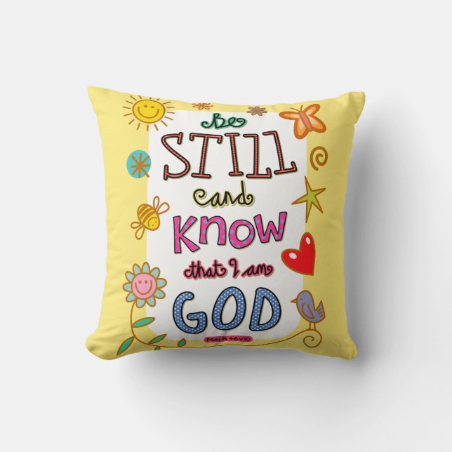 Christian Bible Verse Scripture Text Doodle Cushion (Front)