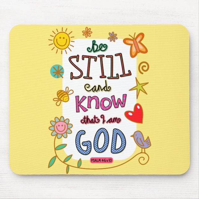 Christian Bible Verse Scripture Text Doodle Mouse Mat (Front)