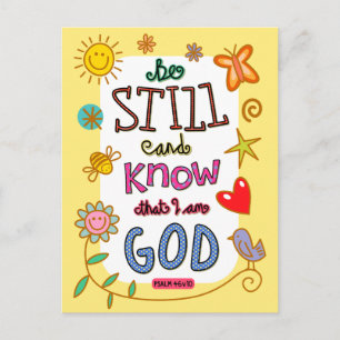 Christian Bible Verse Scripture Text Doodle Postcard
