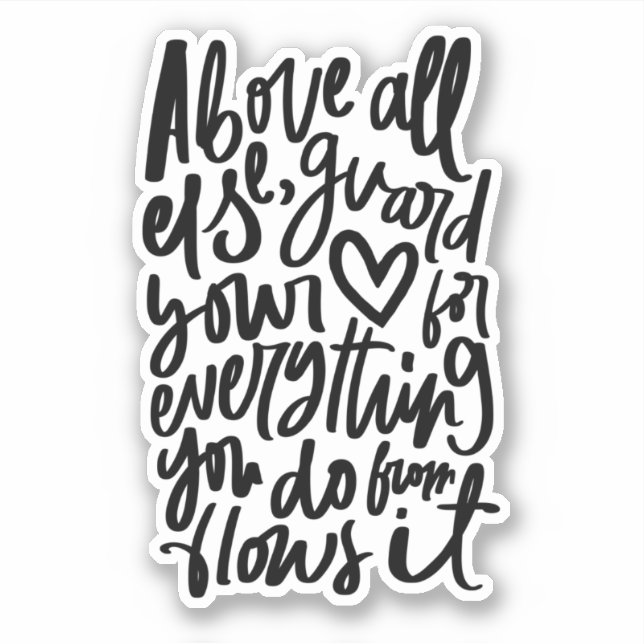 Christian Bible Verse Sticker - Proverbs 4 23 (Front)