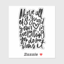 Christian Bible Verse Sticker - Proverbs 4 23