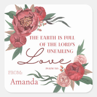 Christian Bible Verse Sticker Watercolor Floral