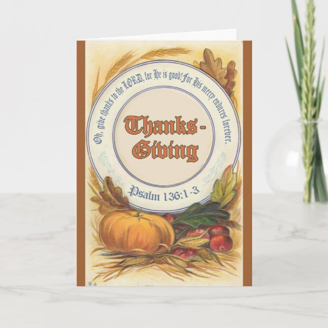 Christian Bible Verse Thanksgiving Holiday Card (Front)