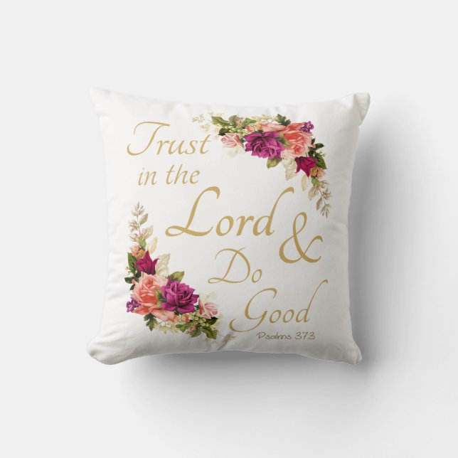 Christian Bible Verse: Trust in the Lord Cushion (Front)