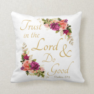 Christian Bible Verse: Trust in the Lord Cushion