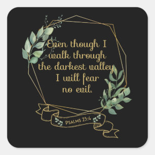 Christian Bible Verse Typography Quote Square Sticker