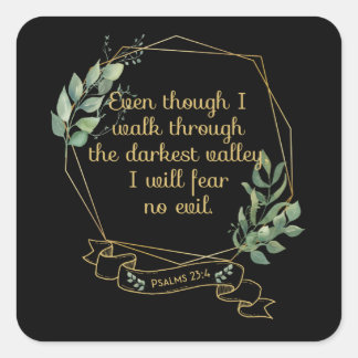 Christian Bible Verse Typography Quote Square Sticker