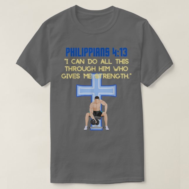 Christian Bible Verse Workout Gym Gear Eercise Top (Design Front)
