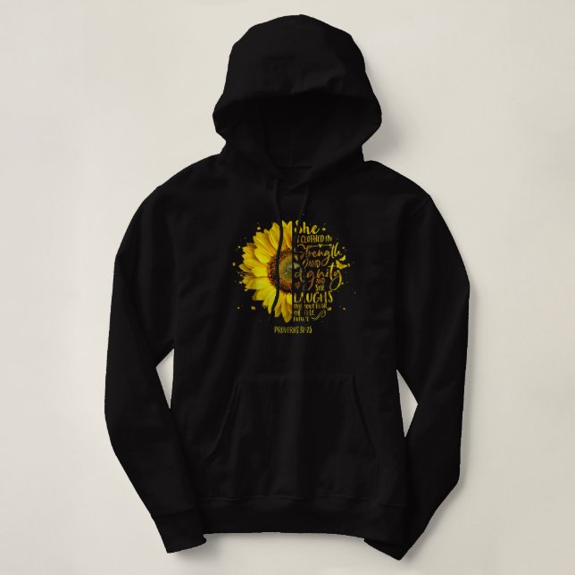 Christian Bibles Sunflower Scripture Religious God Hoodie (Design Front)