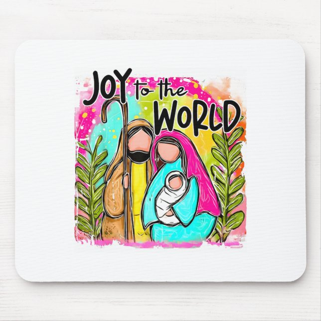 Christian Birth Of Jesus Joy To The World Christma Mouse Mat (Front)