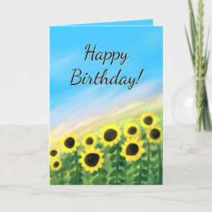 Christian Birthday Card (Sunflowers)