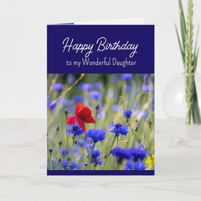 Christian Birthday Daughter Wild Flower Garden  Holiday Card (Front)