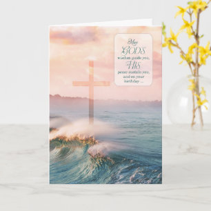 Christian Birthday Ocean Waves God's Wisdom Card