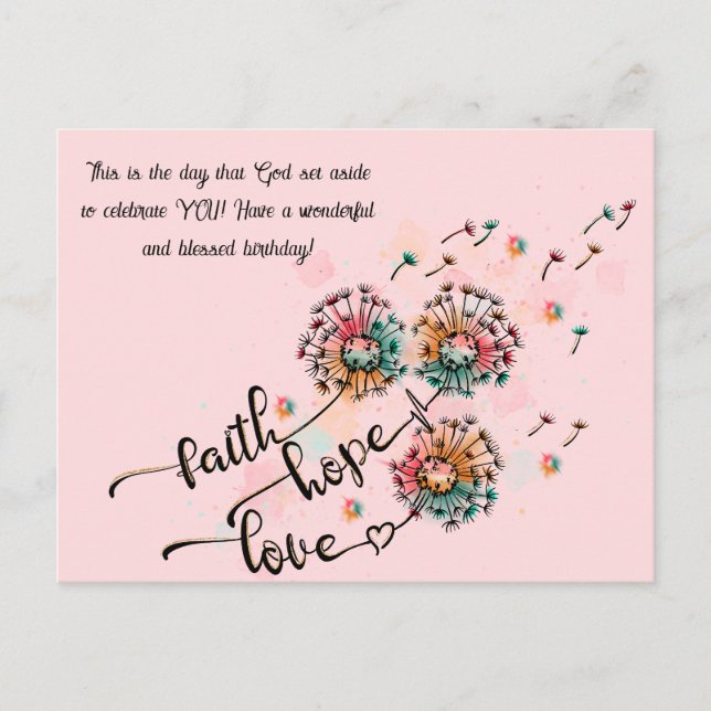 Christian birthday postcard (Front)