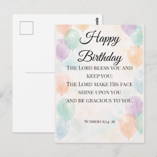 Christian Birthday Postcard – Numbers 6:24–26 Bles