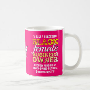 Christian BLACK FEMALE BUSINESS OWNER Monogram Coffee Mug