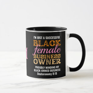 Christian BLACK FEMALE BUSINESS OWNER Monogram Mug