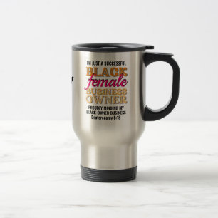Christian BLACK FEMALE BUSINESS OWNER Monogram Travel Mug