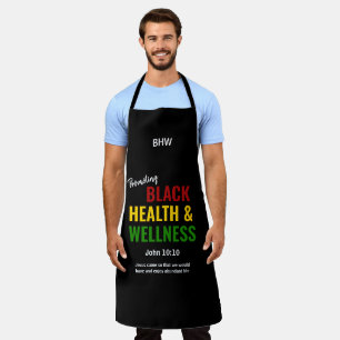 Christian BLACK HEALTH WELLNESS Monogram Apron