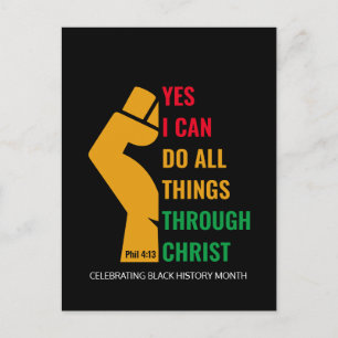Christian Black History Month Yes I Can Postcard