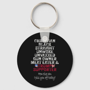 Christian Black Straight Trump Supporter Unwoke Un Key Ring