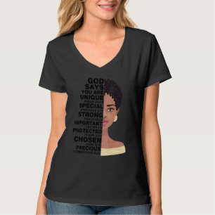 Christian Black Woman God Says I Am Strong Confide T-Shirt