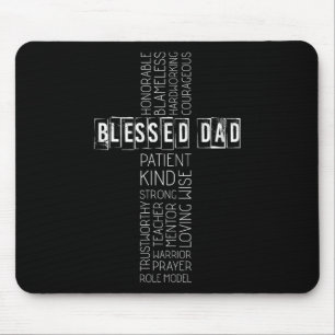 Christian Blessed Dad Cross Fathers Day  Mouse Mat