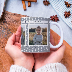 Christian Blessed Mum Photo Collage Names Keepsake Coffee Mug