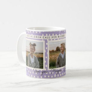Christian Blessed Mum Photo Keepsake Verse Purple Coffee Mug