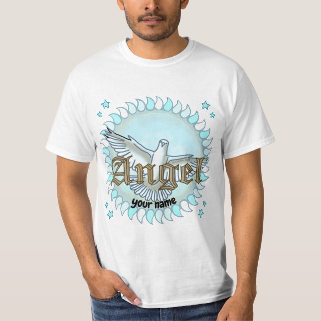 Christian Blue Angel Dove  T-Shirt (Front)