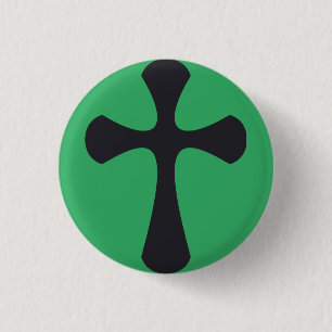 Christian blue cross 3 cm round badge