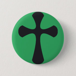 Christian blue cross 6 cm round badge