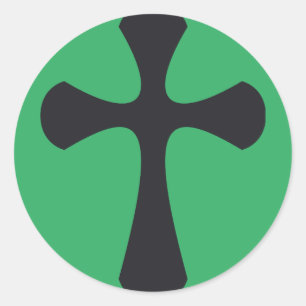 Christian blue cross classic round sticker