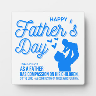 Christian Blue Father's Day Psalm 103:13 Bible Plaque