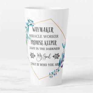 Christian Blue Floral Wreath   Latte Mug