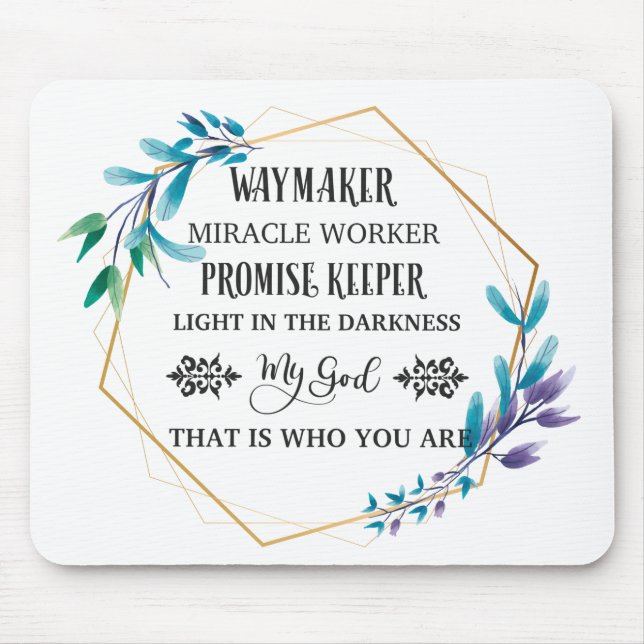 Christian Blue Floral Wreath   Mouse Mat (Front)