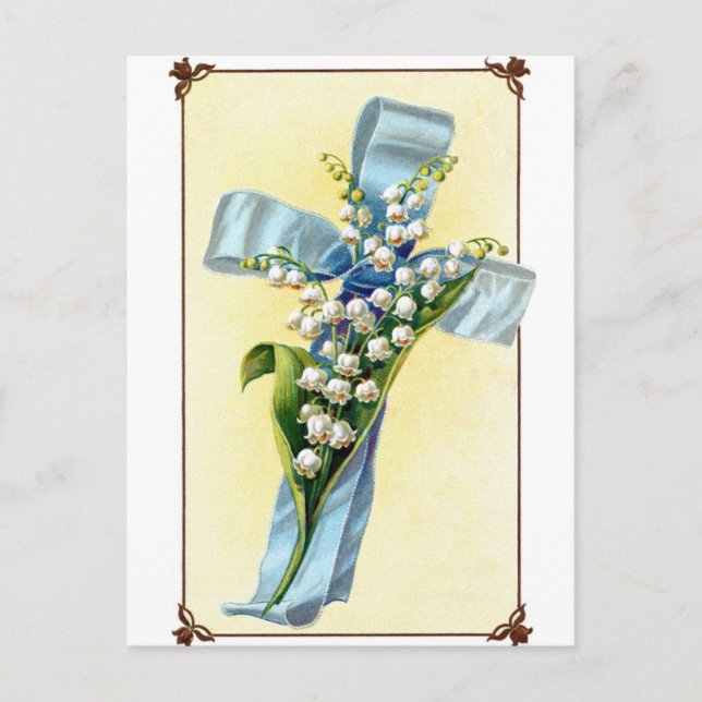 Christian Blue Ribbon Cross Postcard (Front)