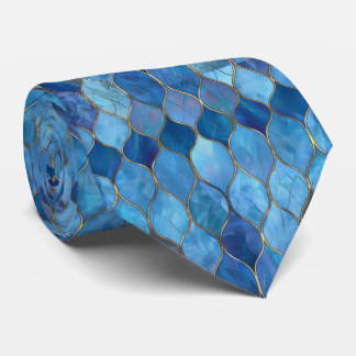 Christian Blue Stained Glass Tie