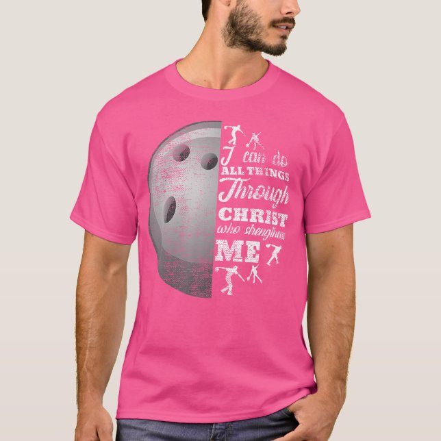 Christian Bowling Funny Personalised Team For T-Shirt (Front)