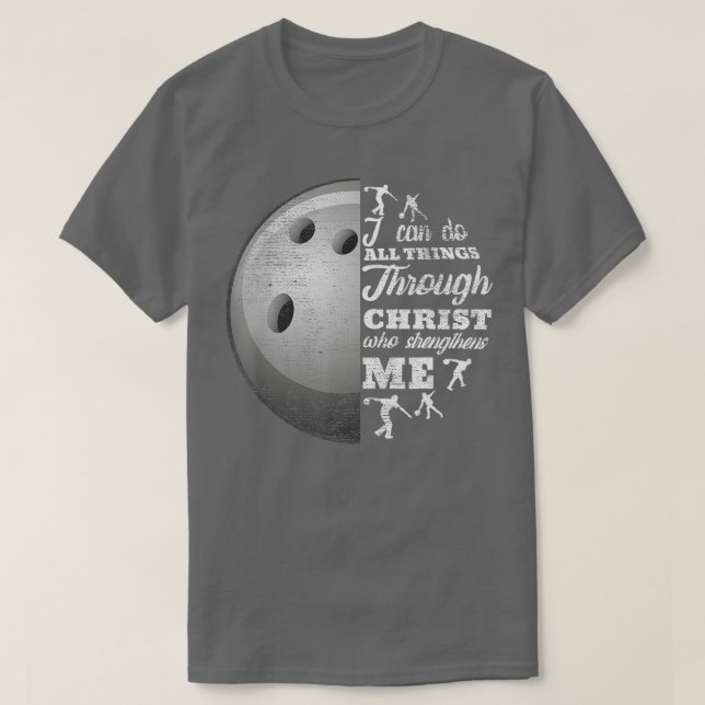 Christian Bowling Funny Personalised Team Gift For T-Shirt (Design Front)