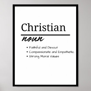 Christian, Boy Personalised Name Definition Poster