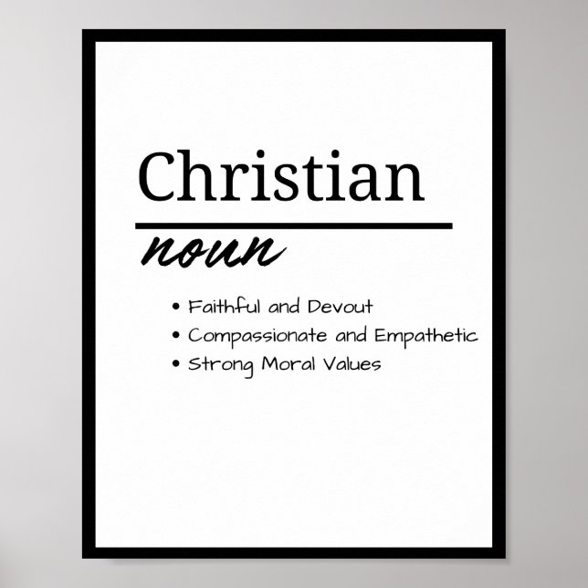 Christian, Boy Personalised Name Definition Poster (Front)