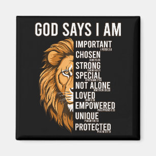 Christian Boys God Says I Am Toddler Jesus Lion Ju Magnet
