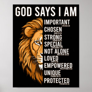 Christian Boys God Says I Am Toddler Jesus Lion Ju Poster