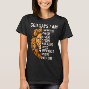 Christian Boys God Says I Am Toddler Jesus Lion Ju T-Shirt