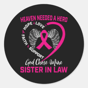 Christian Breast Cancer Awareness In Memory Of Sis Classic Round Sticker