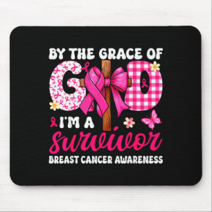 Christian Breast Cancer Bow By The Grace God Im A Mouse Mat