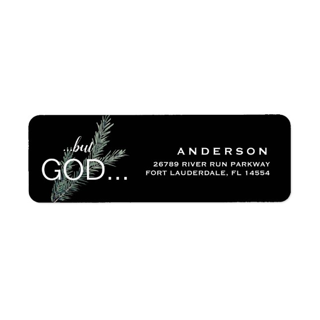 Christian "...but GOD..." Christmas Black Address (Front)