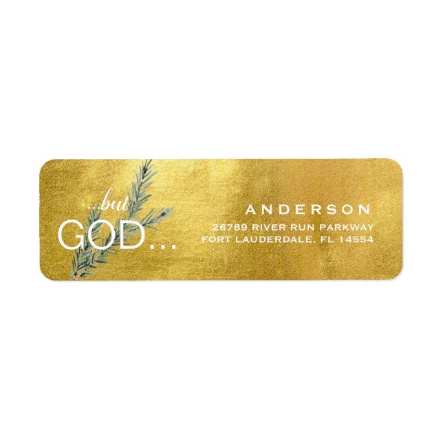 Christian "...but GOD..." Christmas Metallic Gold  (Front)