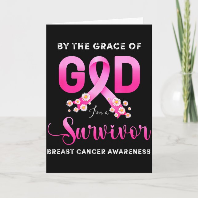 Christian By Grace Of God Survivor Breast Cancer A Card (Front)